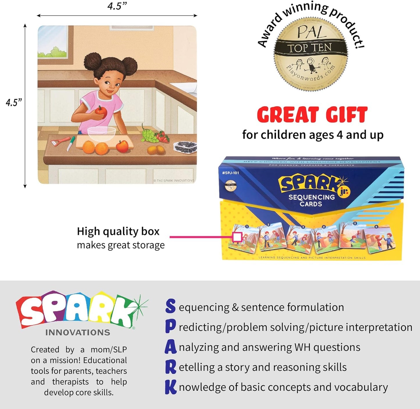 Sequencing Cards Bundle, Storytelling Cards, Higher and Lower Level Boxes, Speech Therapy Games, Learning Toys, Spark Cards 2 and Spark Cards JR Bundle