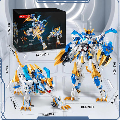 TIALLOW Pterodactyl Robot 2 in 1 Building Toy Sets, Dinosaurs Mech Transforming Building Block Model, Mecha Action Figures Pterosaur Building Kits, for Boys, Adult Age 8-12 (Pterodactyl)