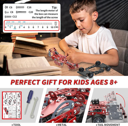 Lucky Doug STEM Building Projects Model Train Set Toys for Boys Kids 8 9 10 11 12 Years Old and Older - 340 PCS DIY Metal Building STEM Toys