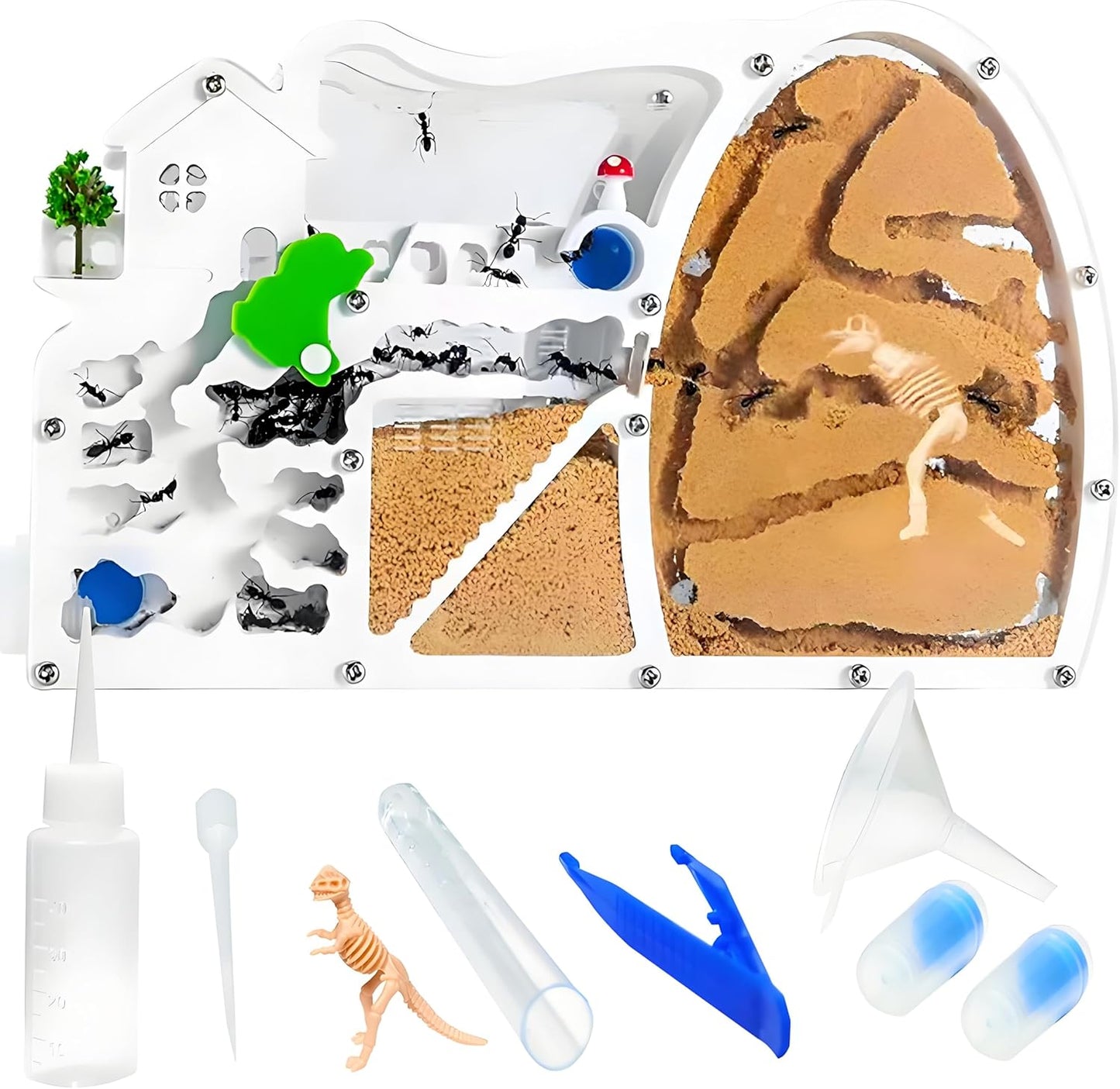 EXBEPE Large Sand Ant Farm Castle,Ant Habitat with Dinosaur Digging to Study Ant Colony Ecosystem Behavior,Science Educational Gift for Kids