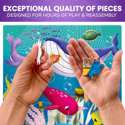 QUOKKA Puzzles for Kids Ages 4-6 – 4 x 48 Pieces Jigsaw Puzzles for Toddlers 2-4 – Children's Game Ages 3-5 for Learning Farm Animals – Educational Preschool Toy for Boys and Girls 4-8 Years Old