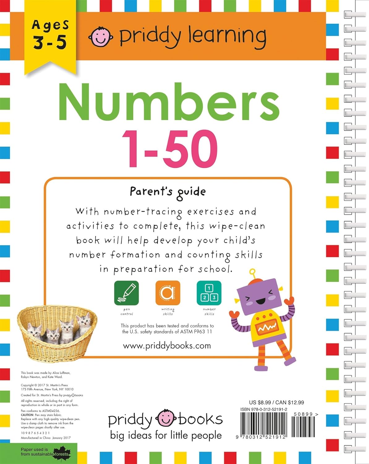 Numbers 1-50 (Wipe Clean Workbook): Ages 3-5; Wipe-Clean With Pen (Wipe Clean Learning Books)