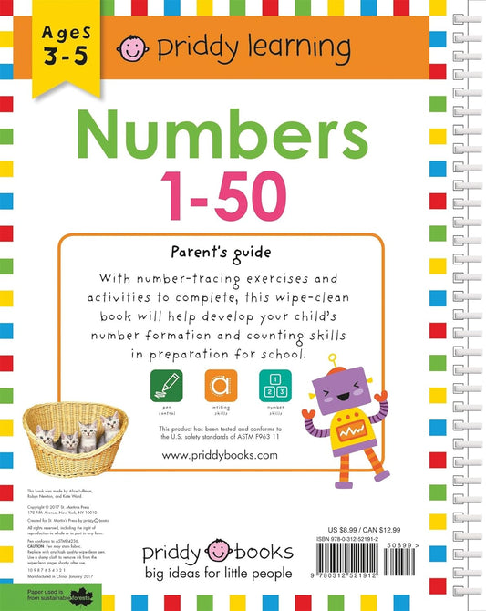 Numbers 1-50 (Wipe Clean Workbook): Ages 3-5; Wipe-Clean With Pen (Wipe Clean Learning Books)