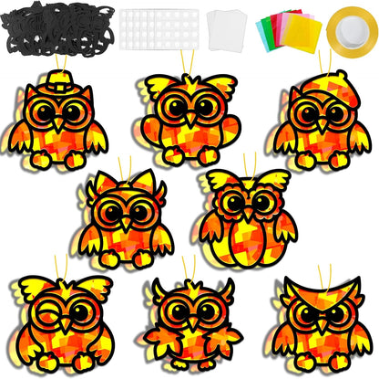 32 Sets Outer Space Suncatchers Craft Kit DIY Window Stained Glass Effect Planet Astronaut Alien Paper Crafts Home School Classroom Decoration Kid Birthday Gift Creative Art Project Activity Game - Colors B