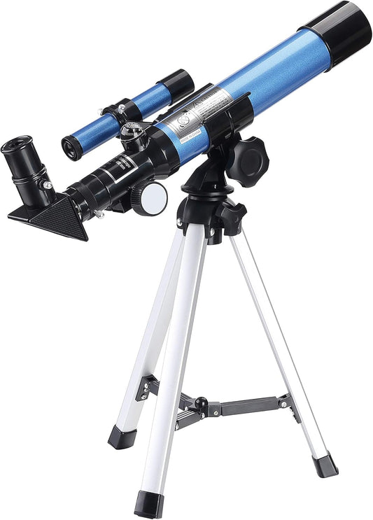 AOMEKIE 40/400 Portable Telescopes with Tabletop Tripod 2 Eyepieces for Kids and Astronomy Beginners with Finderscope and Compass,Space,Gifts(32, x)