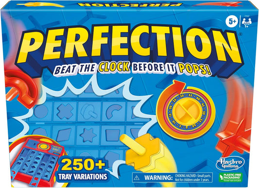 Hasbro Gaming Perfection Pop Up Game for Kids Ages 5 and Up, Customize The Tray for Over 250 Combinations, Kids Games for 1+ Players