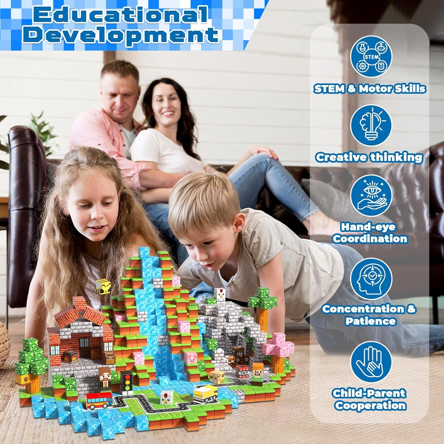 Magneverse 200 PCS 0.8in Magnetic Blocks - Magnet Toys for Kids, Magnetic Building Blocks Cubes, Stacking Magnets, School STEM Toys Birthday Gifts for Boys and Girls Age 3+ Years Old (Theme: Portal)