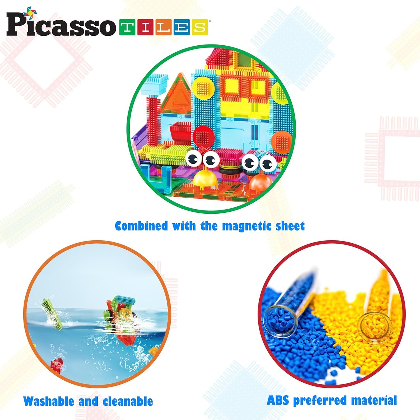 PicassoTiles 12pc Supersized Magnetic Building Tile Base Plate Jumbo XL Foundation Stabilizer Boards STEM Engineering Construction Kit for Kids Educational Learning Toy Magnet Blocks Stacking Set PT12