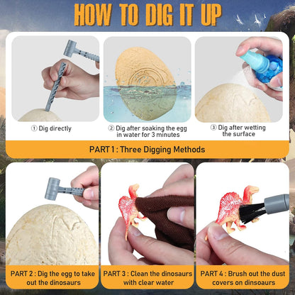 Jumbo Dino Egg Dig Kit, Dinosaur Toys for Kids 5-7, Dinosaur Eggs with 12 Dinosaurs inside, Dino Toy Outdoor Gift with Dinosaur Card, Dinosaur Egg Excavation for Kids Boys Girls Gift 6 and up year old
