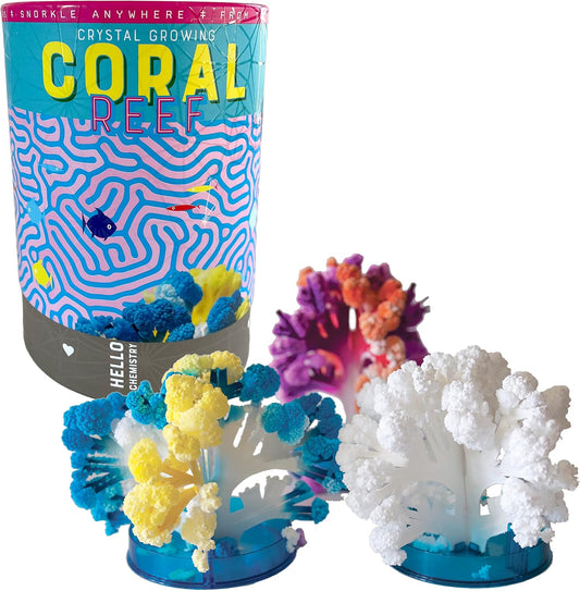 Crystal Growing Coral Reef: Grow 3 Colorful Coral-Like Structures Before Your Eyes. It Like Snorkeling at Your Desk
