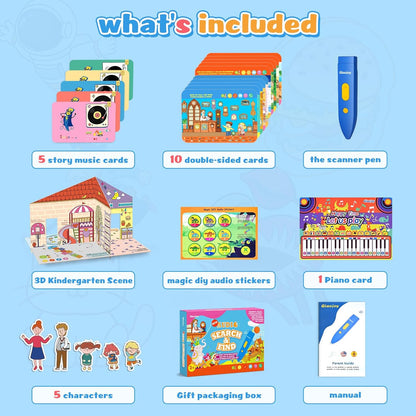 Qiaojoy Bilingual Interactive World Map for Kids Learning and Educational Toys, Talking Electronic Kids World Map i-Poster Geography Games Ages 3 to 12 Years Old, Custom Talking Birthday Gifts Card
