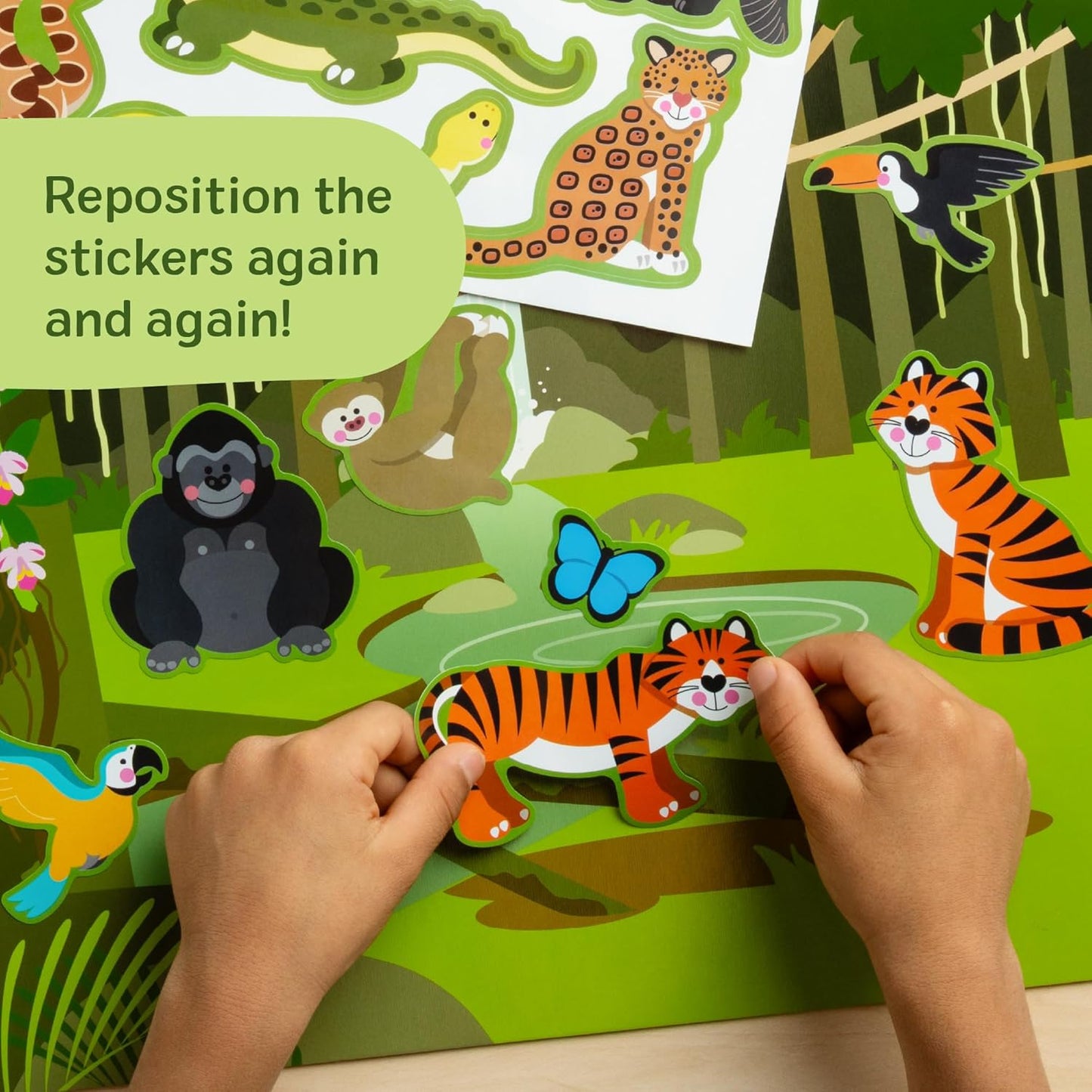 Melissa & Doug Reusable Sticker Pad: Habitats - 150+ Stickers Kids Animal Activities, Restickable Animals Sticker Book, Animal Habitats Removable Stickers for Kids Ages 4+ - FSC-Certified Materials