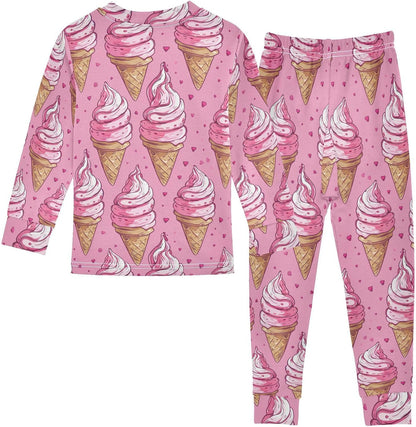ALAZA Shark Starfish Palm Tree 2 Piece Pajama Set Long Sleeve Top and Pants Sleepwear Unisex - Colors B