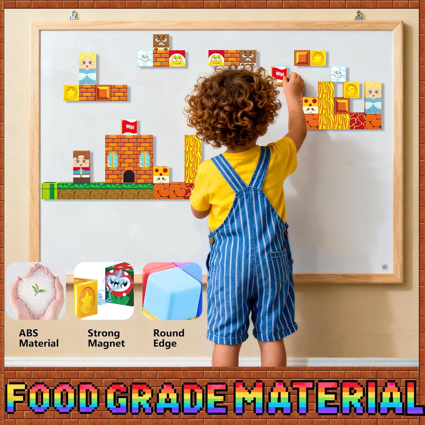 Mini Magnetic Tiles Travel Set with Case 30pcs, Mini Travel Magnet Tiles, Portable Travel Size Magnetic Tiles for Kids Ages 3-5 4-8 Boys Girls, STEM Magnet Toys for Outdoor, Kids Gift