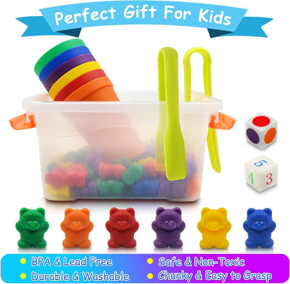 Templeton Educational Counting & Sorting Bears Kit, 70 Piece Super Value Set, Fun Math Manipulative for Home, School, Classroom
