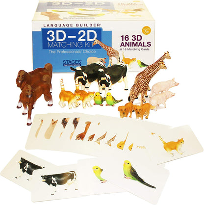 Stages Learning Materials Language Builder Picture Noun Flash Cards Photo Vocabulary Autism Learning Products, ABA Therapy 10 Boxes, 1413 Cards, Blocks, 88 Realistic 3D Items