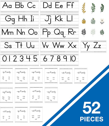 Carson Dellosa Education 26 pc Set of ABC Bulletin Board Decorations aids early learning with bright alphabet visuals and sight word images that help toddlers build strong foundational sound skills.