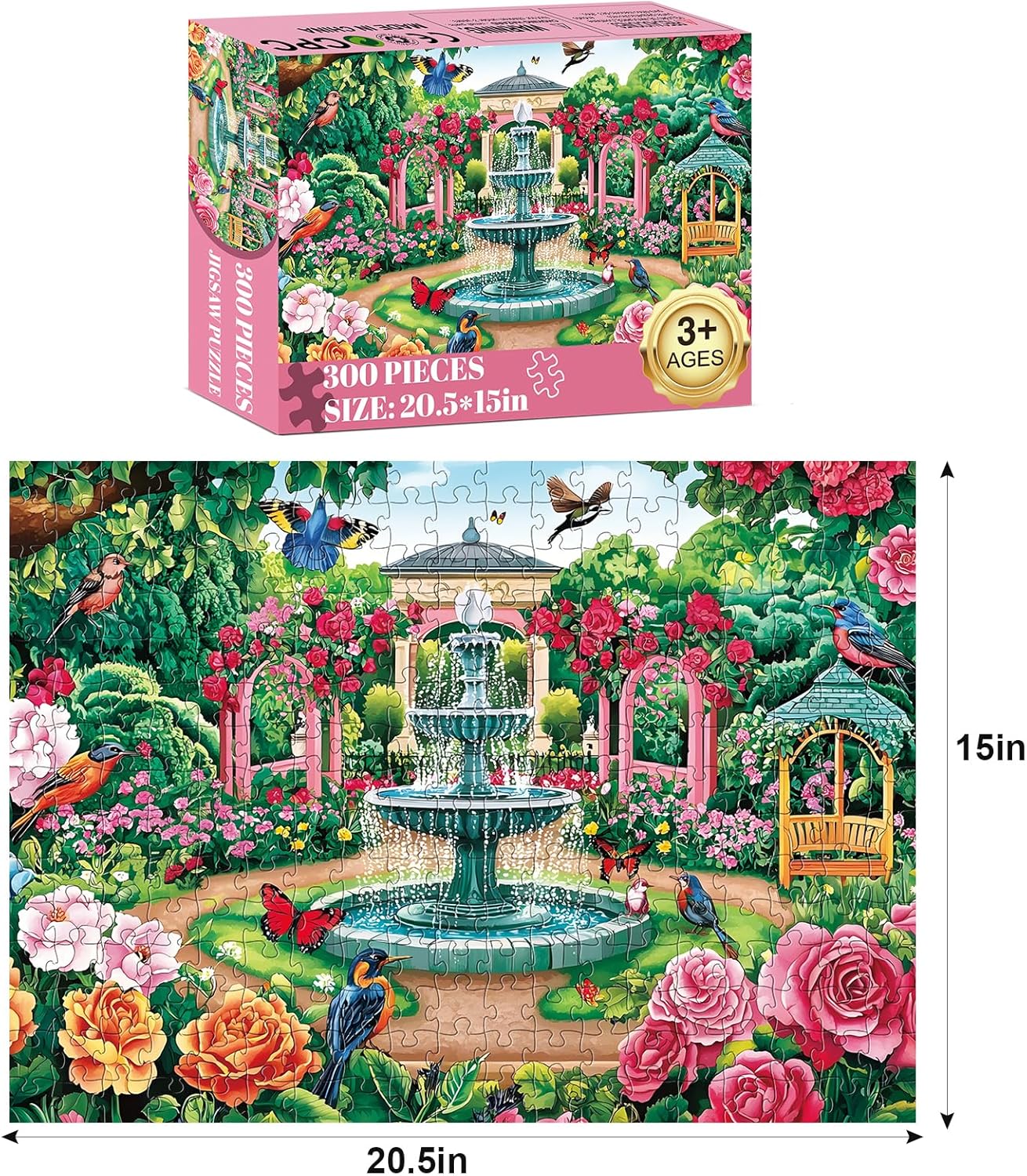 300 Piece Puzzles for Adults,Beautiful Nature Landscape Puzzle for Adults Kids Seniors,Recycled Cardboard Unique House Puzzle 300 Piece,Challenging Family Game Great Gift for Family Friends,20.5x15 in