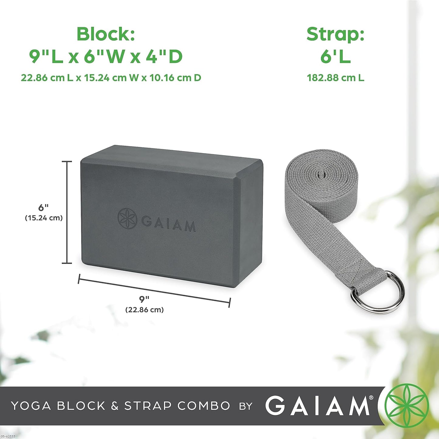 Gaiam Yoga Block - Supportive Latex-Free Eva Foam - Soft Non-Slip Surface with Beveled Edges for Yoga, Pilates, Meditation