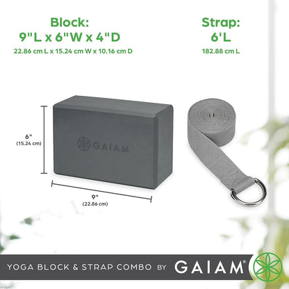 Gaiam Yoga Block - Supportive Latex-Free Eva Foam - Soft Non-Slip Surface with Beveled Edges for Yoga, Pilates, Meditation
