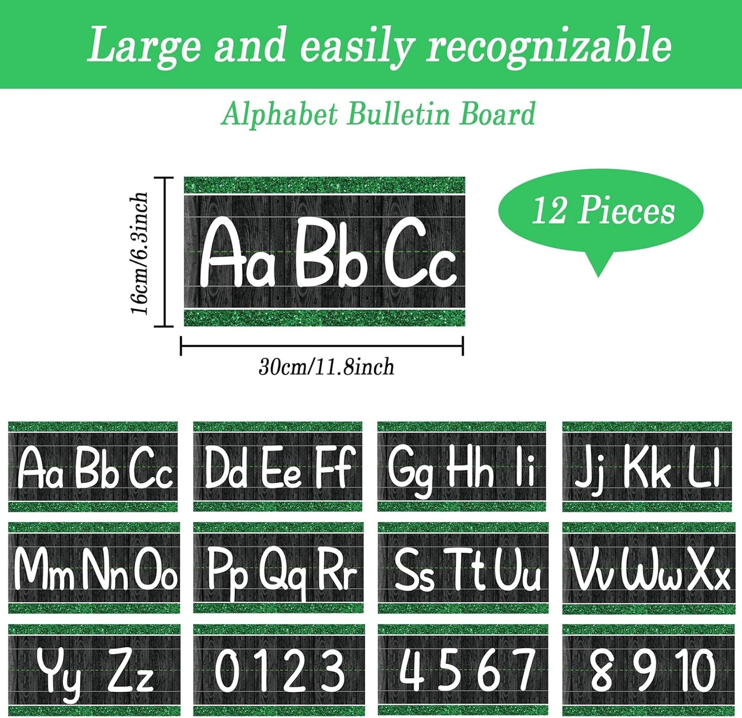 gisgfim 12 Pieces Alphabet Bulletin Board Strips Set Boho Rainbow Alphabet Line ABC Alphabet Banner & Number Border Posters for Preschool Kindergarten Classroom Playroom Bedroom (Boho)