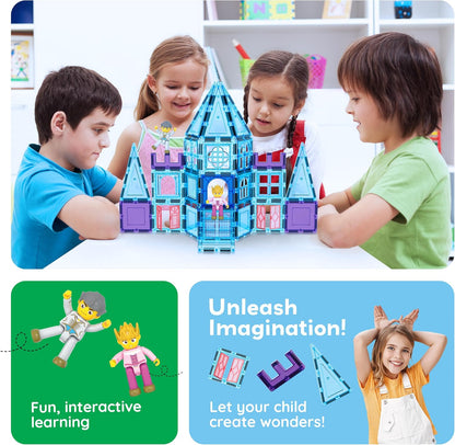 PicassoTiles Magnetic Building Block Set Geometry Shape Magnet Tiles Construction Toy STEM Learning Kit Educational Playset Playboard Pretend Play Stacking Blocks Child Brain Development PT16