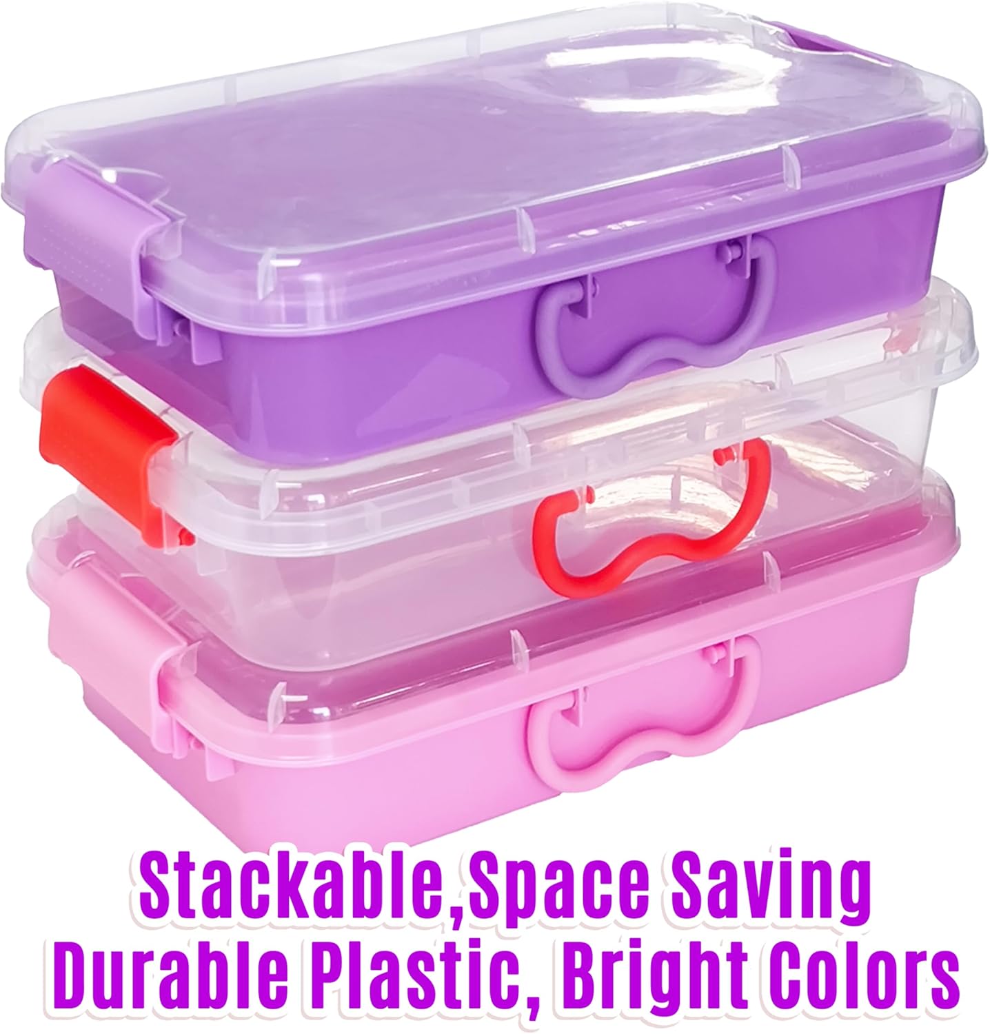 Carolart 3 Pack, Empty Sensory Bin, Wheat Straw Material，13.5 Inch Storage Container, Portable Plastic Storage Bins, Stackable Play Tray for toys,arts,crafts and sand.