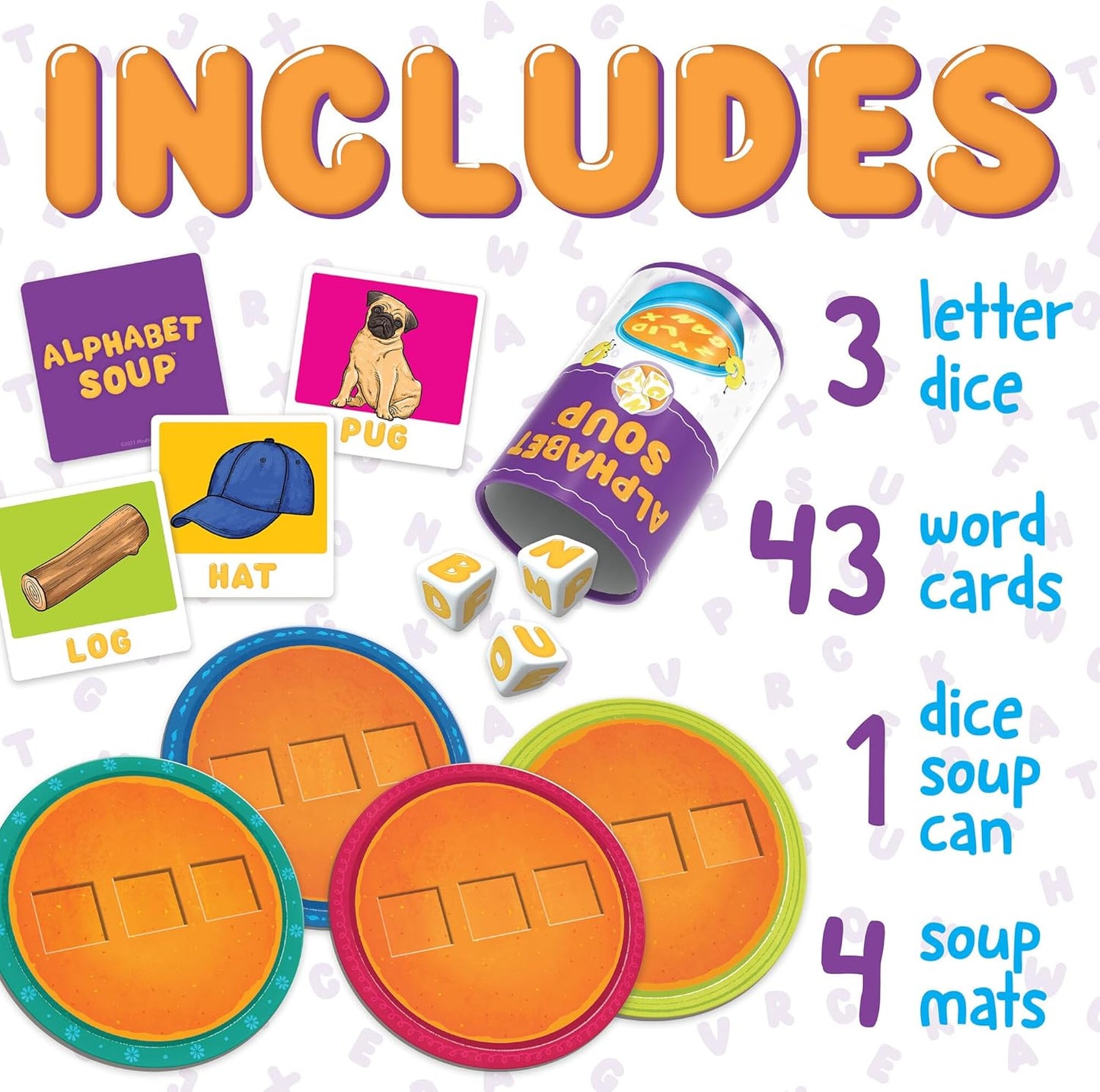 Peaceable Kingdom Alphabet Soup Spelling Game - Educational Boardgame for Kids Aged 3 and Up - Preschool Learning Activities - Kindergarten Learning Games