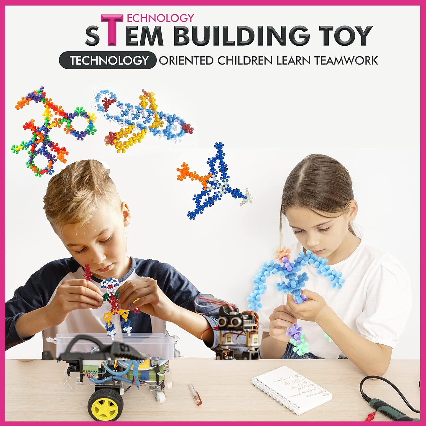 Curious 2 Learn 300pcs Pastel Building Blocks STEM Toy – Montessori Interlocking Discs Set for Kids 3+ | Educational Construction Set | Creative Gift for Girls & Boys | Safe, Durable & Colorful