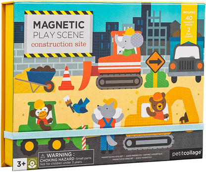 Petit Collage: Animal Friends Magnetic Game Board with Mix & Match, Ideal for Ages 3+, Includes Mag Play Scene Treehouse Party, 74 Count
