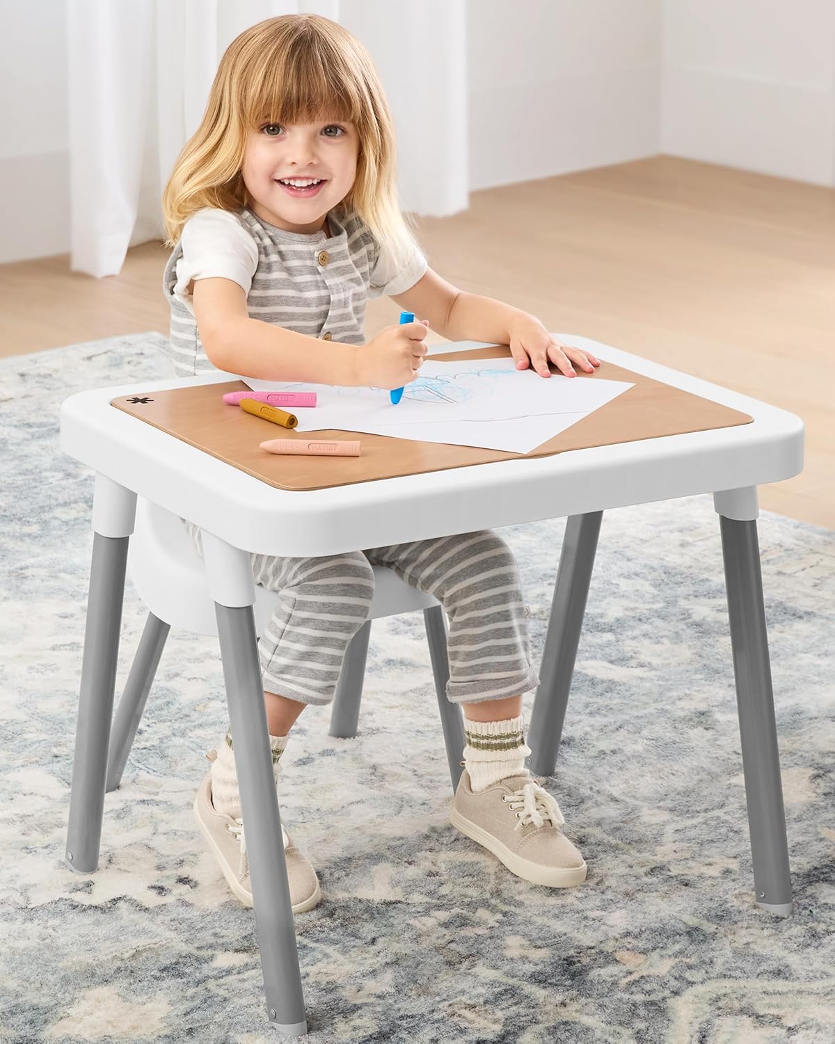 Skip Hop Discoverosity 3-in-1 Toddler Sensory Table with 13 Nature-Inspired Sensory Tools 8-Page Activity Guide 2 Bins and 2 Convertible lids, Age 18m+