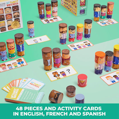 16-Piece Multiracial Magnetic Friends Play Set, Wooden Diversity Building Blocks for Kids, Multicultural Dolls for Creative Play & SEL Development – Ages 1+