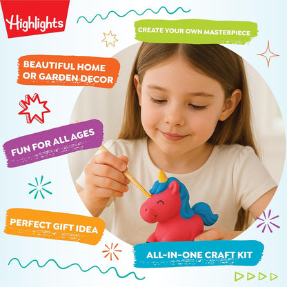 Highlights Paint Your Own Plaster Figurine & Activity Kits – DIY Art Sets with Figurines, Paints, Brush & Bonus Activities – Multiple Themes – Ages 6+