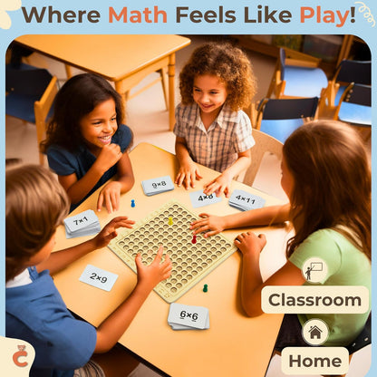 Multiplication Games, 12x12 Wooden Montessori Multiplication Board Game, Larger Size Times Table, Montessori Math Learning Materials, Educational Toy for Toddlers, Preschool Gifts for Kids