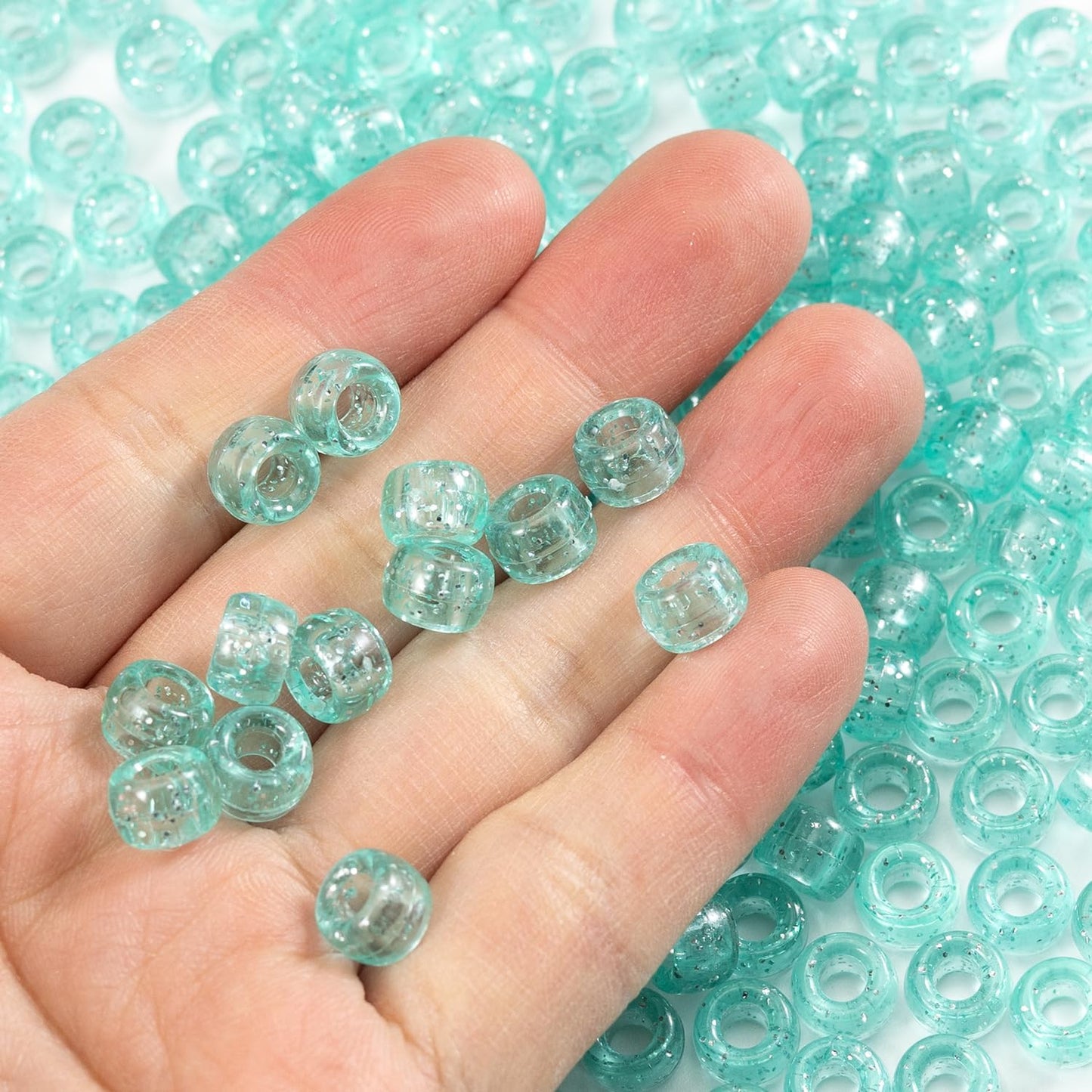 Gxueshan 1000 Pcs Acrylic Black Pony Beads 6x9mm Large Hole Pen Hair Kandi Beads Bulk for Friendship Bracelet Necklace Jewelry Making Earring Braiding Kit