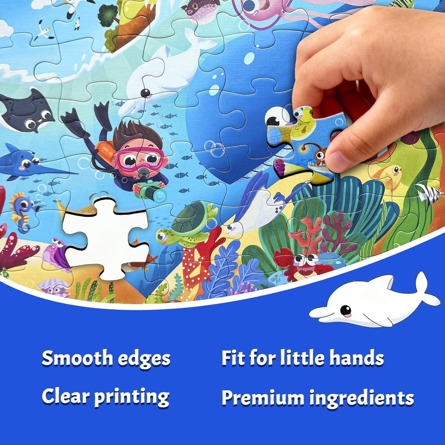 GIVEITALL Jigsaw Puzzles for Kids Ages 3-5 6-8 8-10 Year Old,Dog Planet Floor Puzzle 36 Pieces Enlightening Game Creative Gifts for Boys Girls (Dog)
