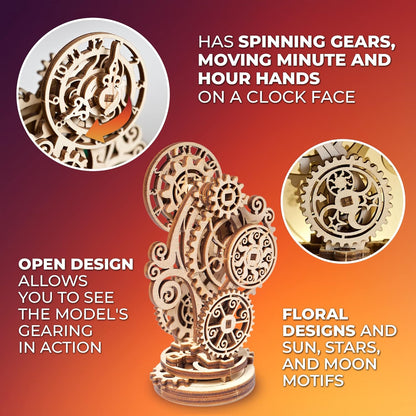 UGEARS Old Clock Tower 3D Wooden Puzzles for Adults - Wooden Model Kits for Adults Clock Kit for Do It Yourself Wood Building Kit for Adult Mechanical Puzzle Brain Teaser, Hobby Set