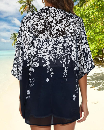 Womens Kimono Cardigans Beach Cover ups Swimwear Puff Sleeve Loose Casual Summer Tops 2026