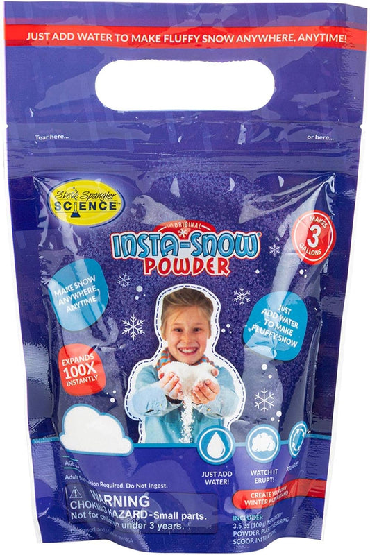 Steve Spangler Science Insta-Snow Powder, STEM Activity for School and Homeschool Activities, Fun & Safe Science Kits, Kids Make Fluffy Snow In Seconds, Top Sensory Toy For Classrooms, 14 oz