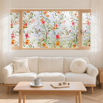 LEMON CLOUD Window Film, Decorative Window Privacy Film, Window Film Privacy Static Cling Frosted, Anti-UV Sun Blocker Heat Control for Home(Grayish Black, 17.5 x 78.7 inches)