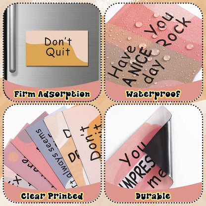 Xuhal 60 Pcs Inspirational Magnets Bulk Rectangle Positive Affirmation Magnets Decals Decorative Inspiring Quotes Fridge Magnetic Stickers for Adults Students Team Motivational Gifts (Classic)