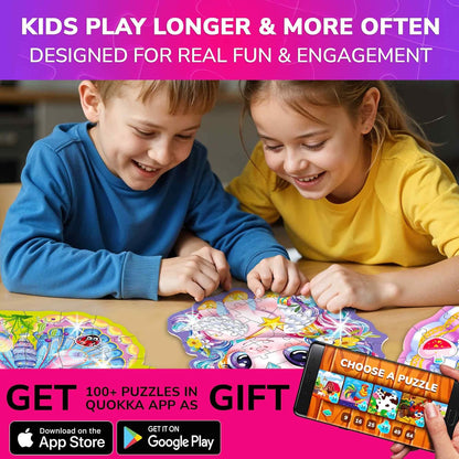 QUOKKA Puzzles for Kids Ages 4-6 – 4 x 48 Pieces Jigsaw Puzzles for Toddlers 2-4 – Children's Game Ages 3-5 for Learning Farm Animals – Educational Preschool Toy for Boys and Girls 4-8 Years Old