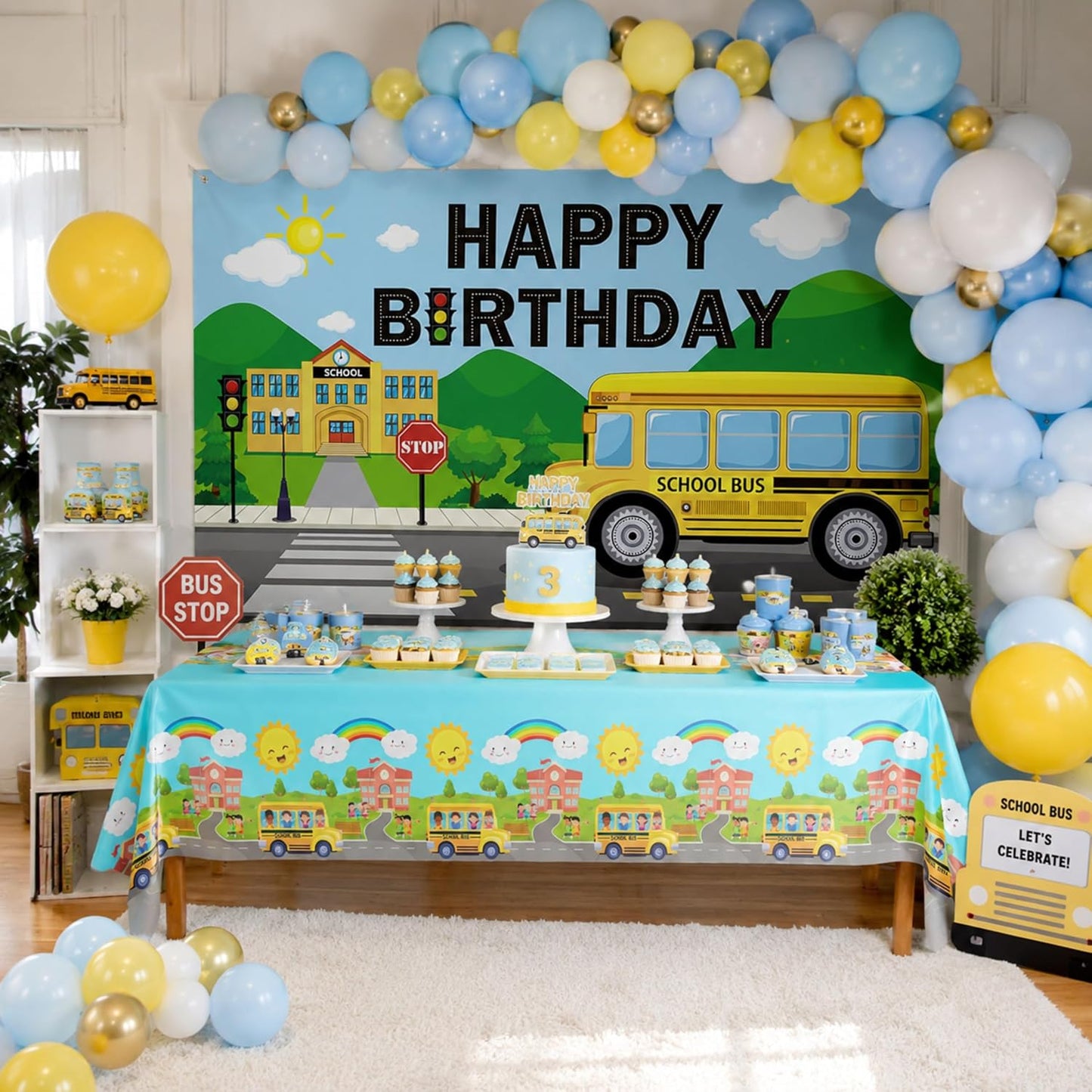 Blue Orchards Science Table Covers (Pack of 3) - 54"x108" XL - Science Birthday Party Decorations, Chemistry Party, Laboratory Theme Table Cloth