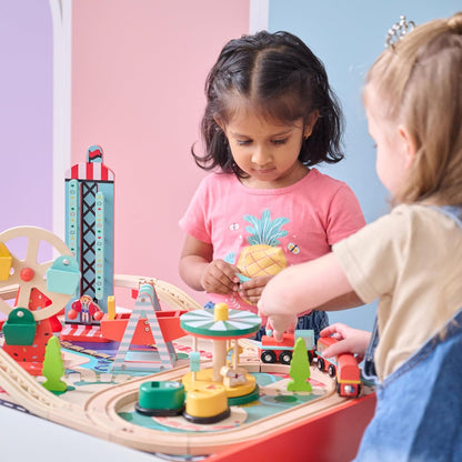 Teamson Kids Preschool Play Lab 7-in-1 Large Wooden Activity Cube Station Center Bead Maze and Counting for Kids Baby Toys, Natural