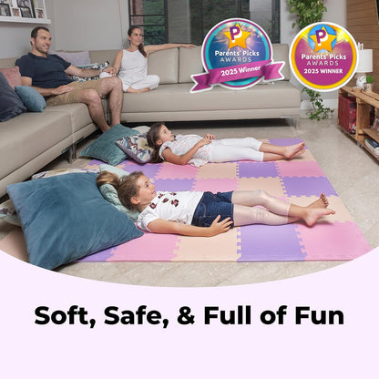 MioTetto Baby Play Mat, Soft Foam Floor Tiles for Kids. Adjustable Interlocking Foam Tiles, Fits with 50x50 Playpen Baby mat for Crawling & Development, Safe & Non-Toxic Playmat for Babies 6-12 Months