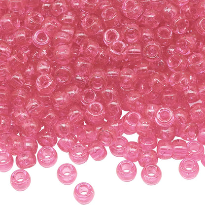 Auvoua 1000Pcs Pony Beads Bracelet 9mm Yellow Plastic Barrel Pony Beads for Necklace,Hair Beads for Braids,Key Chain,Jewelry Making (Yellow)