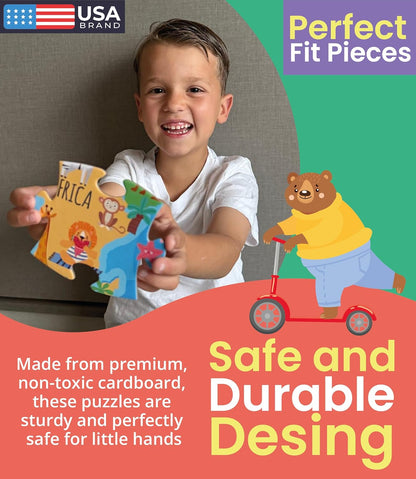 Floor Puzzles for Kids Ages 3-5 4-6 Educational 48 Piece Farm Animals with 2 Giant Coloring Posters Preschool Learning Toy Tractors Tools Barnyard Animals Screen Free Family Playtime