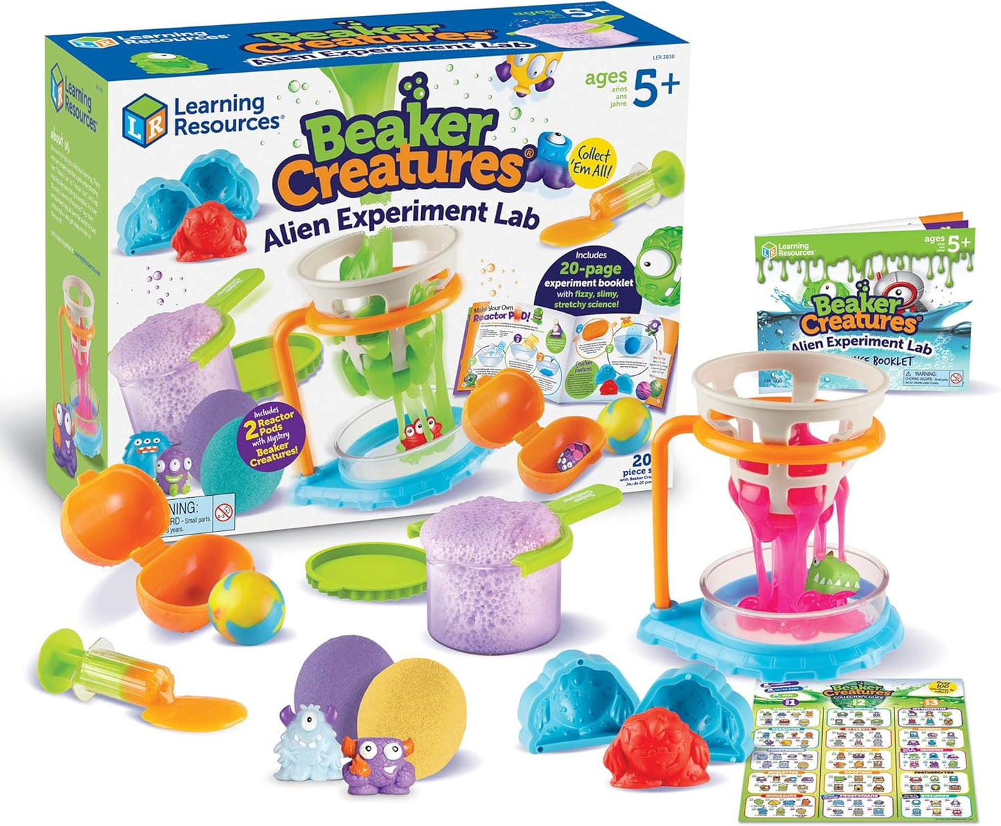 Learning Resources Beaker Creatures Alien Experiment Lab, 18 Piece Set, Ages 5+,Science Exploration, Science Kit for Kids, Fun Science Experiments for Kids