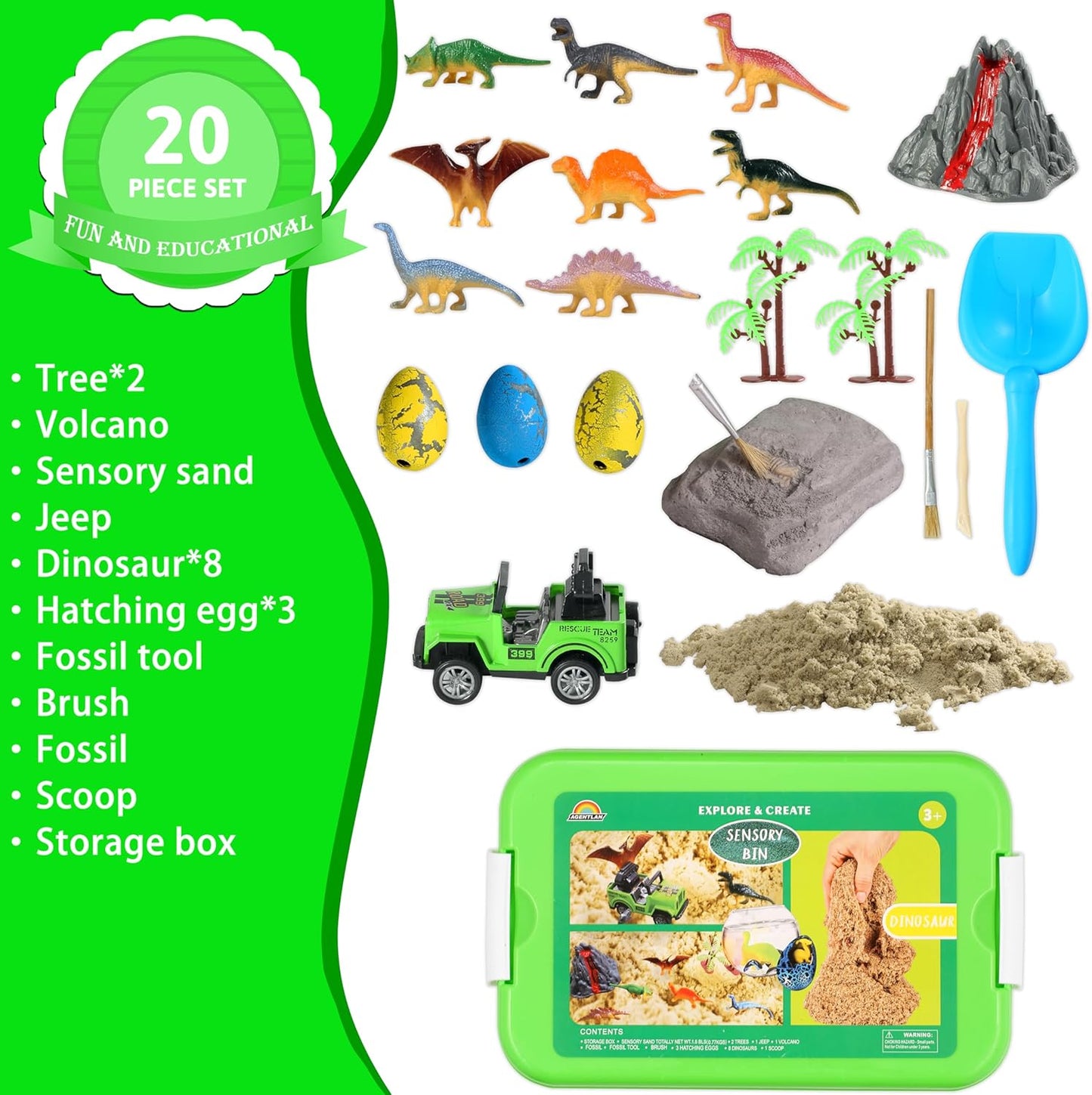 AGENTLAN Ocean Sensory Bin, Ocean Sensory Water Toys with Sea Animal for Toddlers Boys and Girls, Kids Toys Gift Sand Box for Age 3 4 5 6 7 8