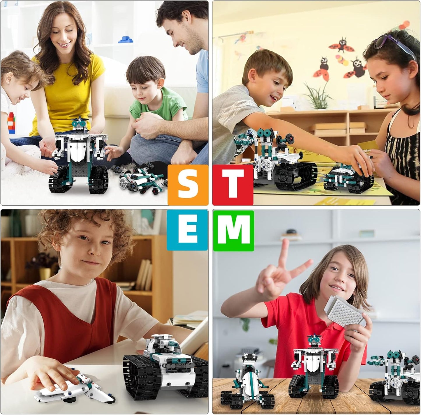 STEM Robot for Kids Ages 8-14, 5-in-1 Remote Control and APP Programmable Robot Toys - 720 Pcs DIY Building Science Educational Kit, Building Block Birthday Present for Teen Boys Girls